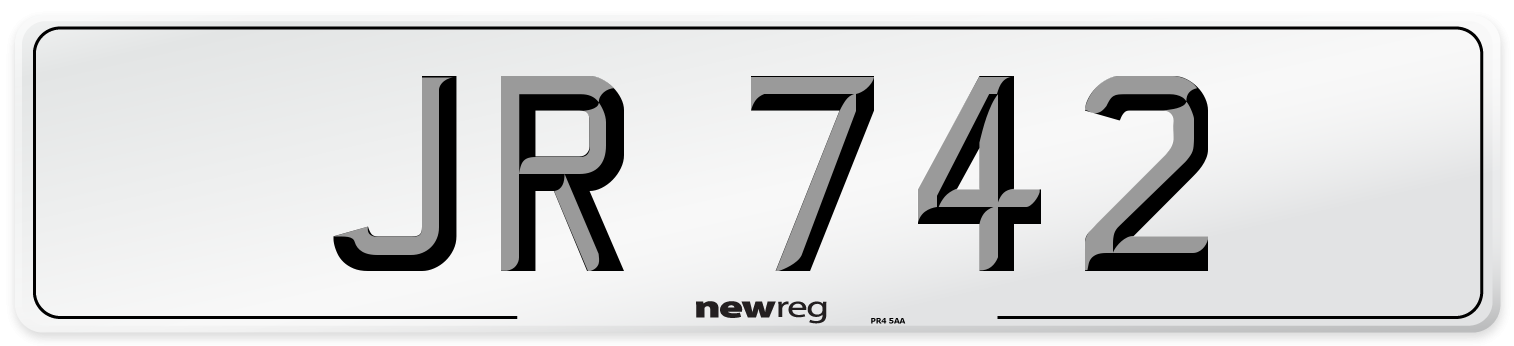 JR 742 Number Plate from New Reg